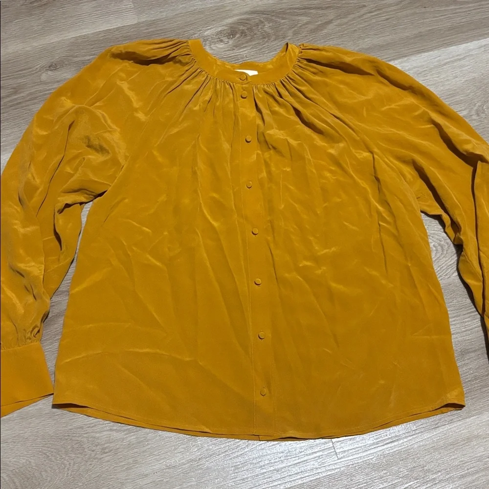 Sezane Lealys Shirt, Saffron | 34 - Picture 3 of 3